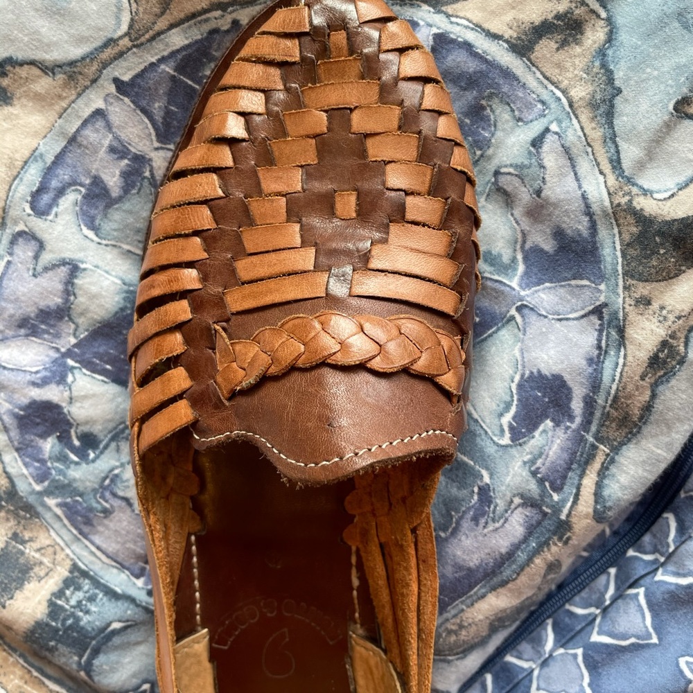 Mexican leather slip ons